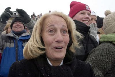 
Barb Everist was among the thousands who saw the tower defy its demolition. 
 (Associated Press / The Spokesman-Review)