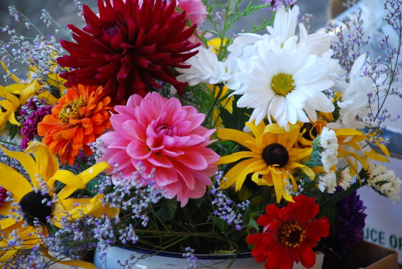 Lots of variety makes the bouquets all very different, but also match. (Maggie Bullock)