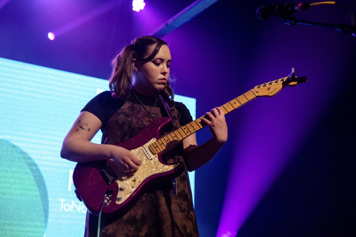 Soccer Mommy performs at the To Nashville, With Love Benefit Concert on March 9 in Nashville. (Amy Harris / Associated Press)