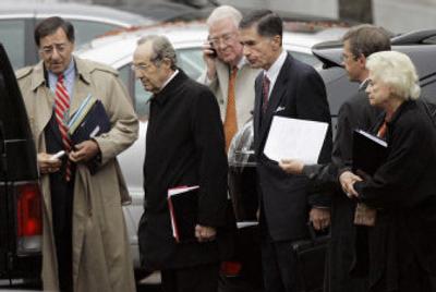 
Members of the Iraq Study Group leave the White House after meeting wth President Bush on Monday.  From left are former White House Chief of Staff Leon Panetta, former Defense Secretary William J. Perry, former Attorney General Edwin Meese and former Sen. Charles Robb. On the far right is former Supreme Court Justice Sandra Day O'Connor. 
 (Associated Press / The Spokesman-Review)