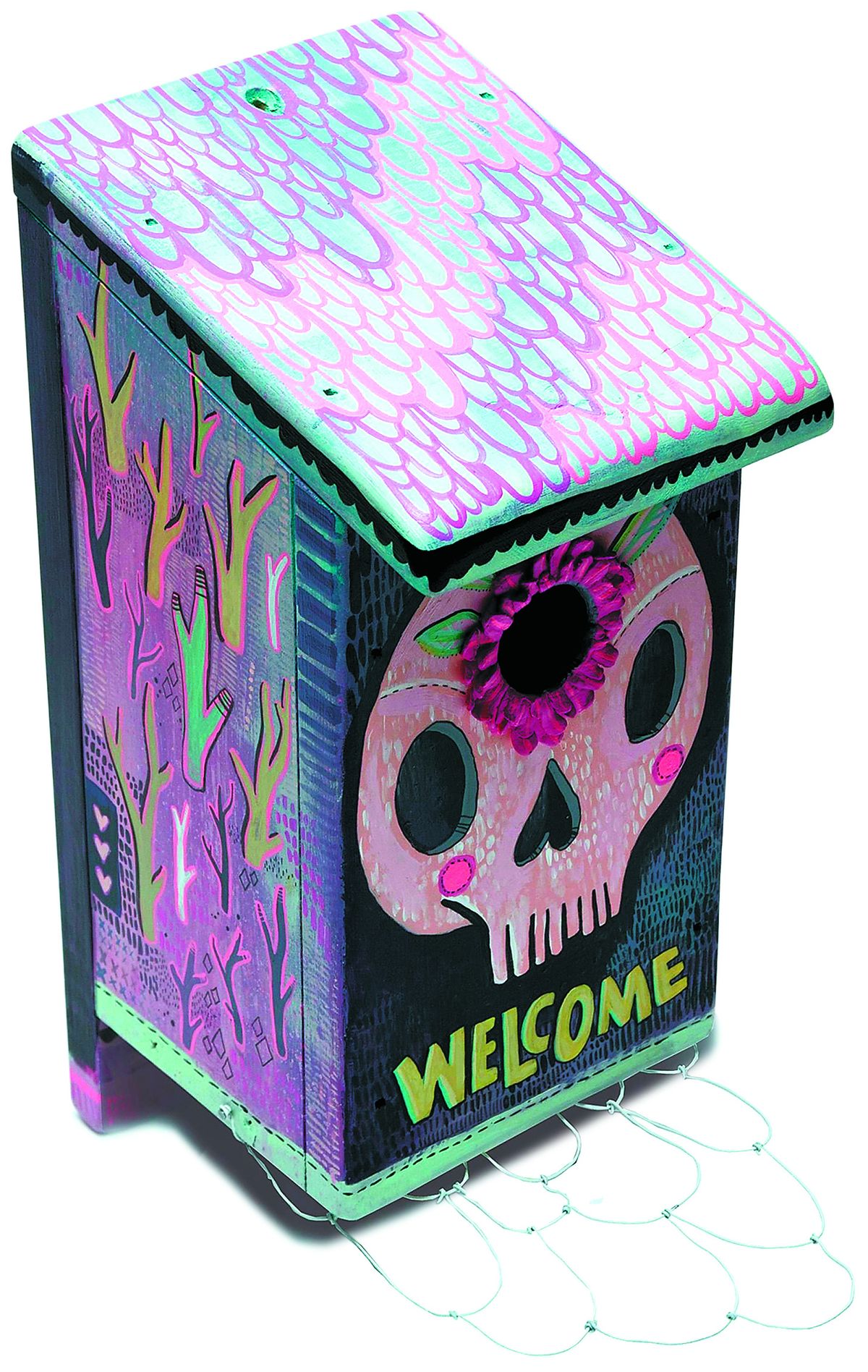 Tiffany Patterson’s birdhouse is among 33 on display at ArtFest.