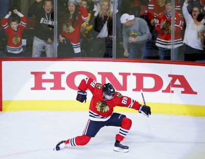 Chicago Blackhawks right wing Patrick Kane was chosen as one of the alternate captains for the United States for the World Cup of Hockey. (Jeff Haynes / Associated Press)