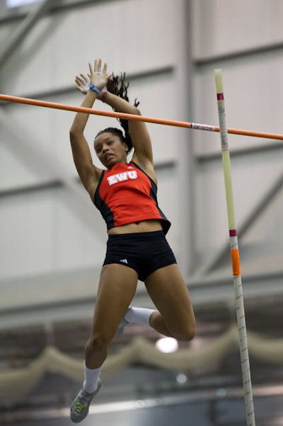 Keisa Monterola has vaulted 14 feet, 6 inches indoors and 14 feet outdoors for the Eagles. (RON SWORDS)