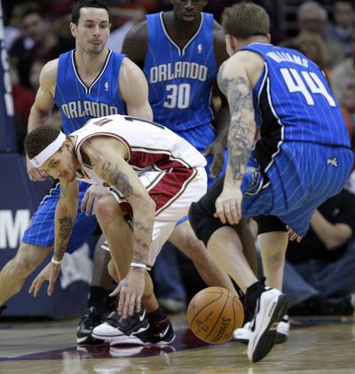 Orlando’s defense suffocated Cleveland’s LeBron-less offense.  (Associated Press)