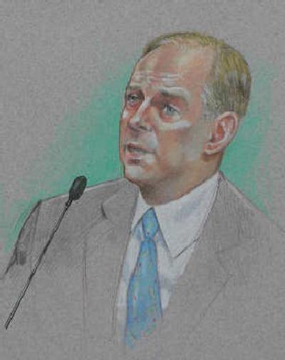 
Former Enron executive Jeffrey Skilling testifies in this courtroom sketch.
 (Associated Press / The Spokesman-Review)