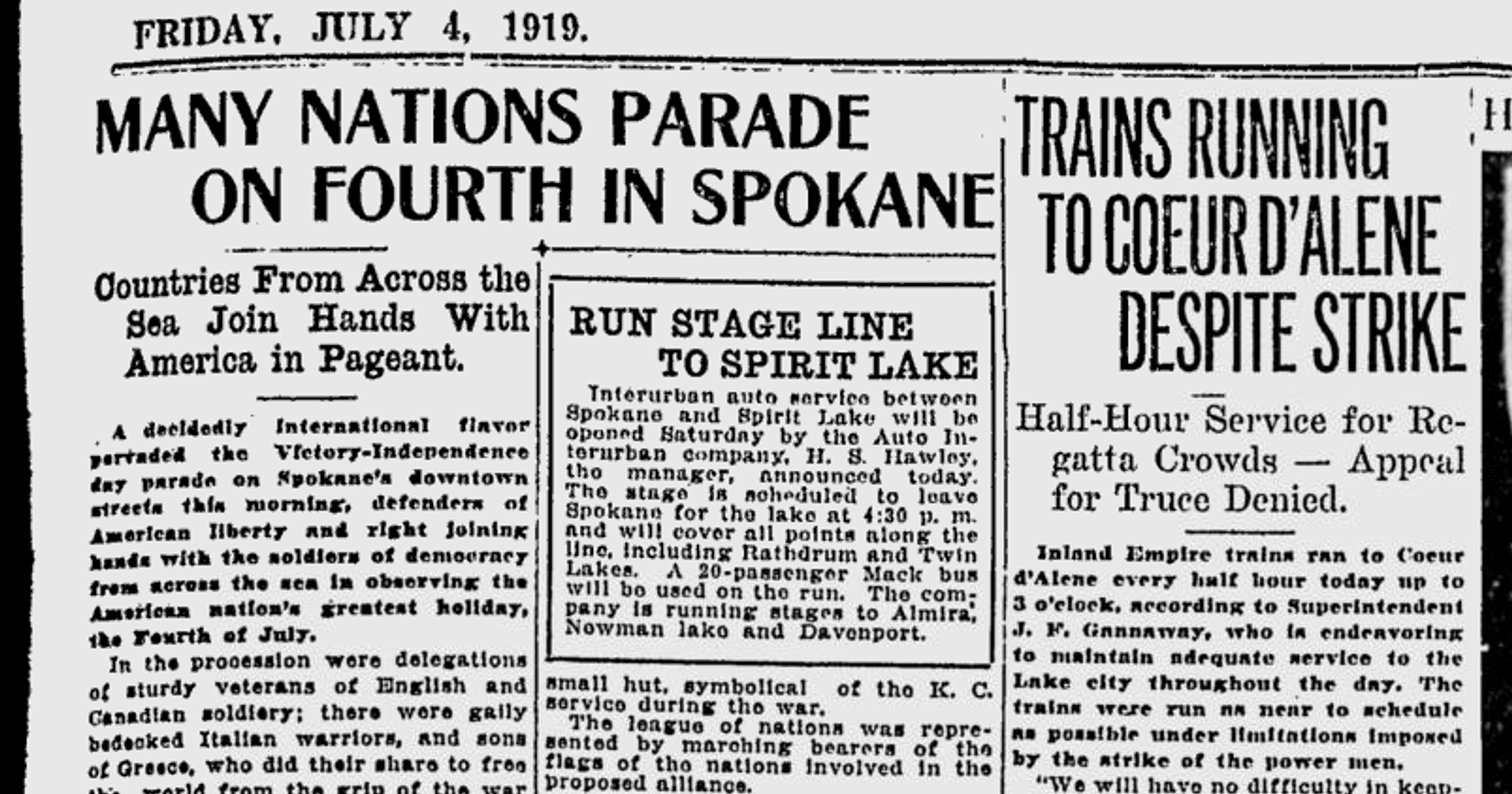 100 years ago in Spokane: Giant Independence Day parade had an international flavor
