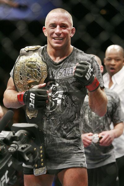 Georges St. Pierre defended his welterweight title Saturday night with a victory over challenger B.J. Penn at UFC 94 in Las Vegas.  (Associated Press / The Spokesman-Review)