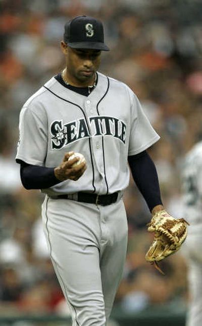 
Seattle's Miguel Batista has given up 20 runs in three starts. Associated Press
 (Associated Press / The Spokesman-Review)