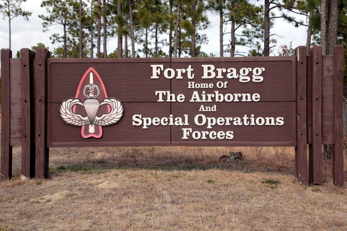 FILE - Fort Bragg shown, Feb. 3, 2022, in Fort Bragg, N.C. An independent commission is recommending new names for nine Army posts that were commemorated Confederate officers. Among their recommendations: Fort Bragg would become Fort Liberty and Fort Gordon would become Fort Eisenhower. The recommendations are the latest step in a broader effort by the military to confront racial injustice.  (Chris Seward)
