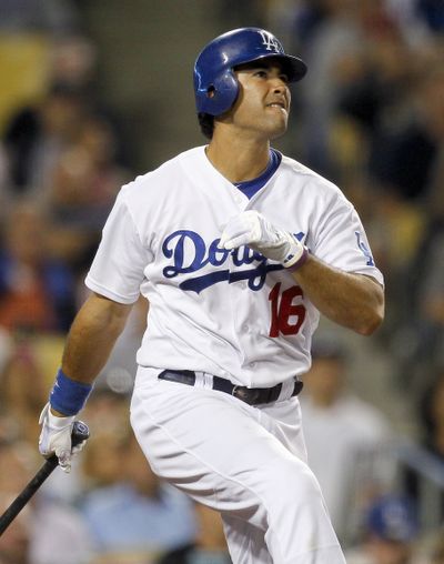 A right knee injury will force Andre Ethier of the Los Angeles Dodgers to miss the rest of the season. (Associated Press)
