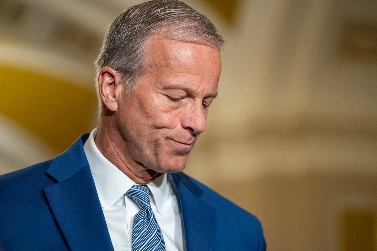 Senate Majority Leader John Thune, R-S.D., on June 23 in Washington, D.C. (Maxine Wallace/The Washington Post)
