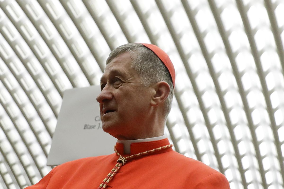 New Cardinal Blase Cupich, Archbishop of Chicago, meets with faithful in the Paul VI hall at the Vatican on Saturday. (Gregorio Borgia / Associated Press)