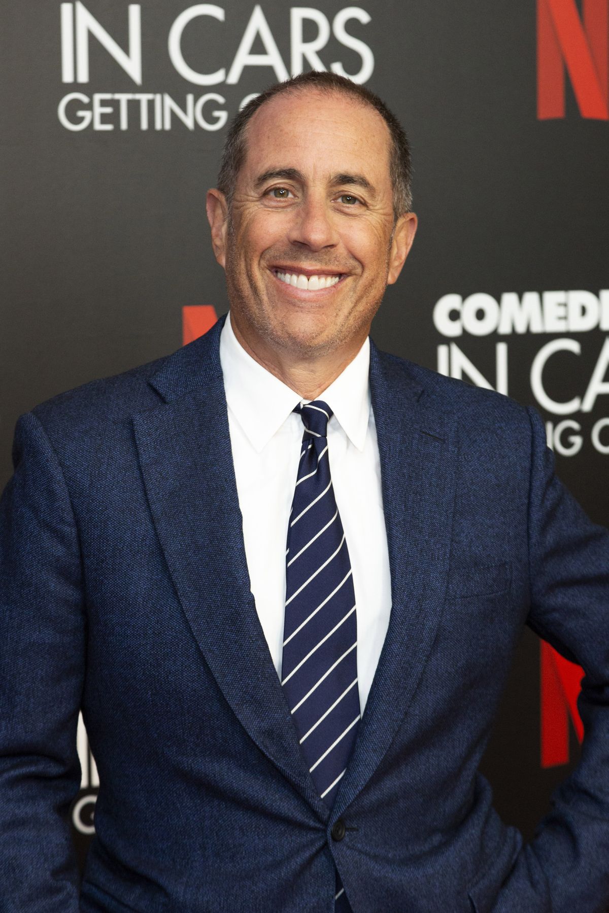 Jerry Seinfeld at the “Comedians in Cars Getting Coffee” photo call on July 17, 2019, in Beverly Hills, Calif.  (Willy Sanjuan/Associated Press)