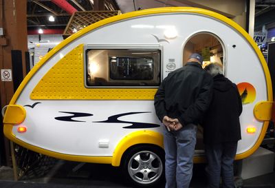 The Inland Northwest RV Show features big rigs as well as economical ones, such as this retro-style tear drop-shaped trailer.  (File / The Spokesman-Review)