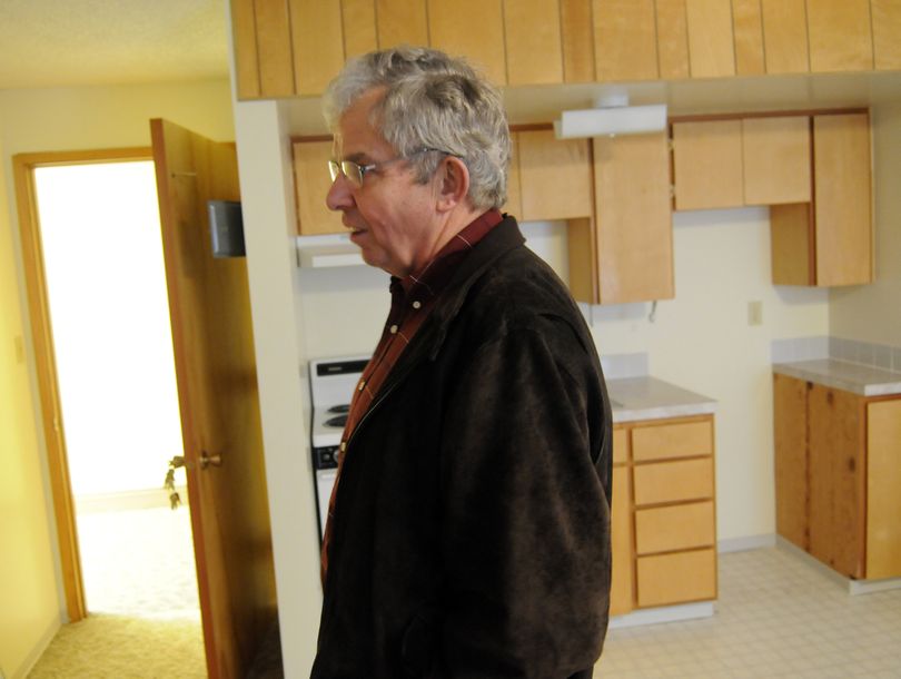 Karl Felgenhauer, president of the nonprofit Fairfield Care, stands in a one-bedroom apartment at the newly reopened senior facility. “We started with nothing,” he said, “but we're here to stay.”  (J. BART RAYNIAK)