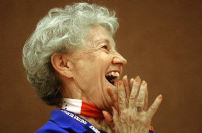 
Ermagene Gorley, also known as Grandma Gene, gets a surprise school serenade celebrating her 80th birthday and her 39 years of service Friday at McDonald Elementary School where she is a playgound supervisor and lunch lady.
 (Brian Plonka / The Spokesman-Review)