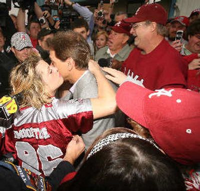 
New Alabama head football coach Nick Saban is giving the Dolphins a kiss-off after two seasons.
 (Associated Press / The Spokesman-Review)