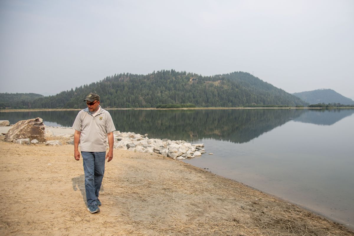 Pete Rust, mitigation biologist for the Idaho Department of Fish and Game, walks on the Pack River delta access site near Sandpoint on July 22. The area is newly opened as part of a $3.5 million restoration project.  (Michael Wright/THE SPOKESMAN-REVIEW)