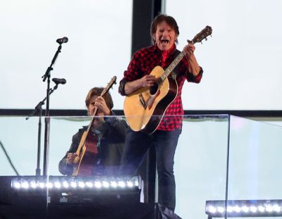 Recording artist John Fogerty performs at halftime of a game between the Indianapolis Colts and the Las Vegas Raiders at Allegiant Stadium on Nov. 13, 2022, in Las Vegas.  (Getty Images)