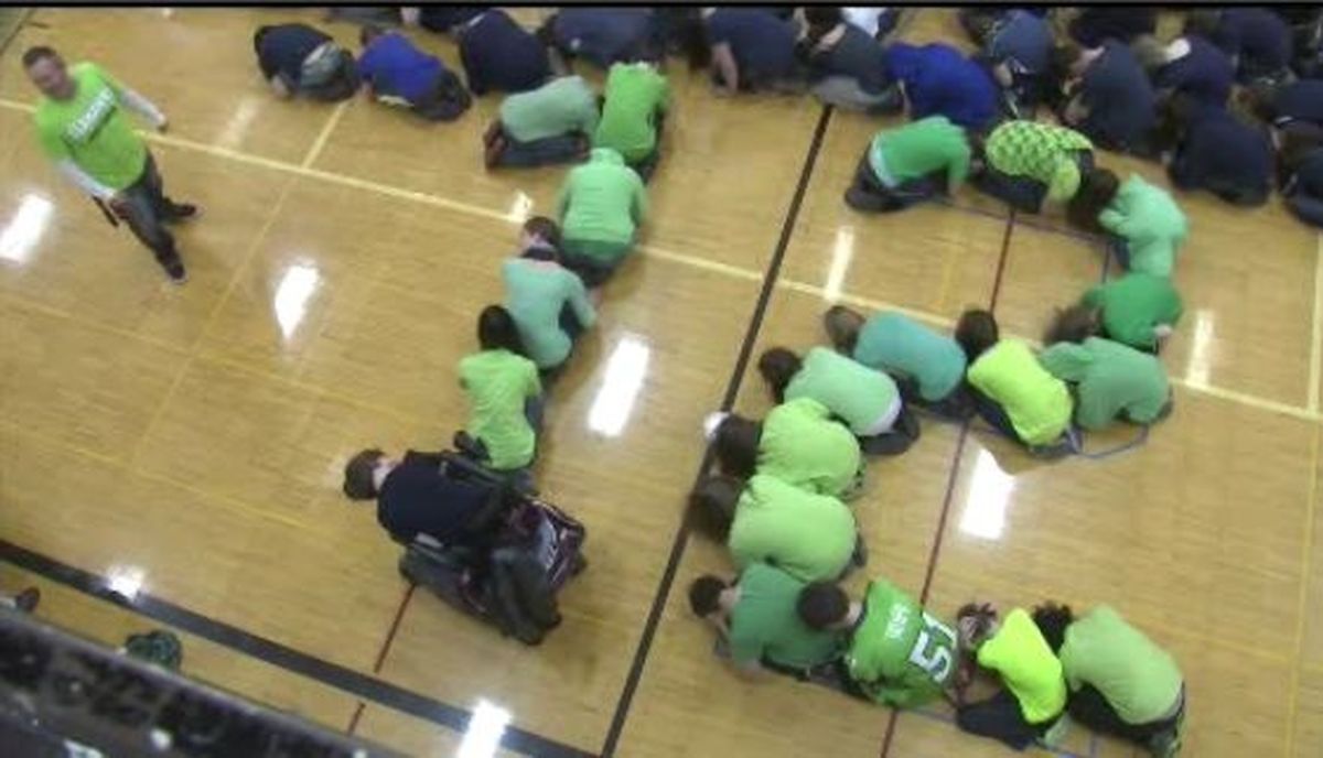 Students at Bowdish Middle School were showing their support for the Seattle Seahawks.