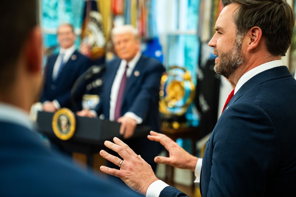 President Donald Trump and Vice President JD Vance, both graduates of Ivy League schools, have led an assault on elite colleges and universities.   (Demetrius Freeman/The Washington Post)