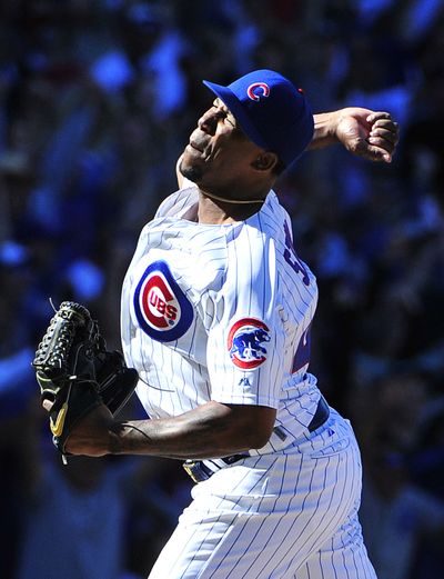Cubs reliever Pedro Strop got “day at beach” after closing Saturday’s win over Cards. (Associated Press)