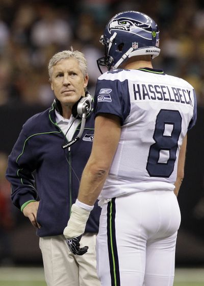 Seattle head coach Pete Carroll turned Matt Hasselbeck loose against New Orleans. (Associated Press)