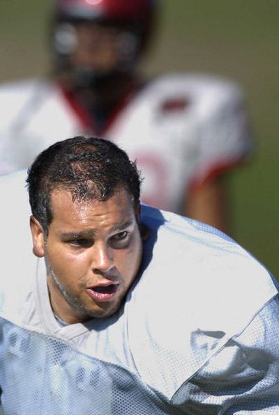 
Senior center Kraig Sigler is the glue holding together a young Eastern Washington line. 
 (Christopher Anderson/ / The Spokesman-Review)