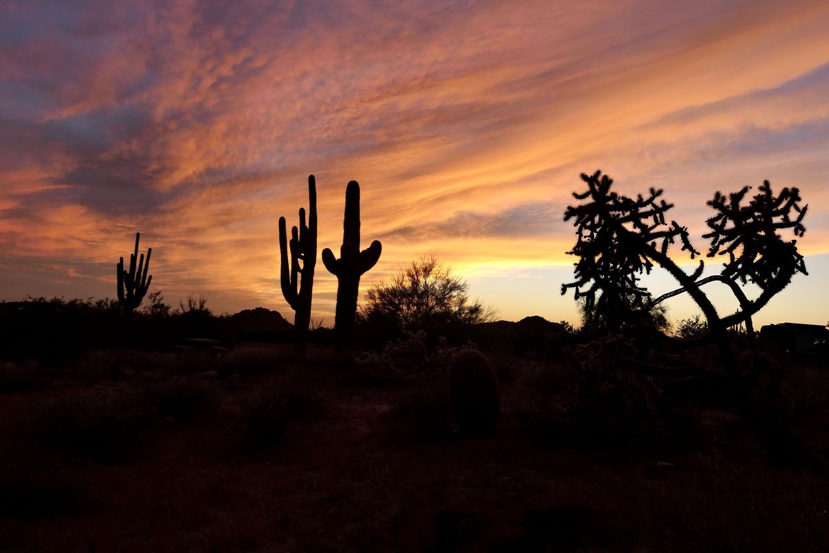 Sunset over Usury Mountain Regional Park, a county-run park near Phoenix. (John Nelson)
