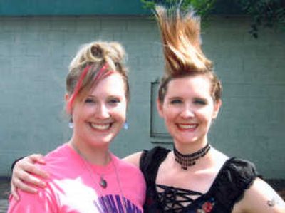 Gretchen Weikleenget, owner of Gretchen's Hair Studio, 1711 N. Hamilton St., and her sister, Angie Davis, pose with their 