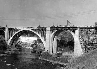 
The historic Monroe Street Bridge under construction in 1911.
 (File/ / The Spokesman-Review)