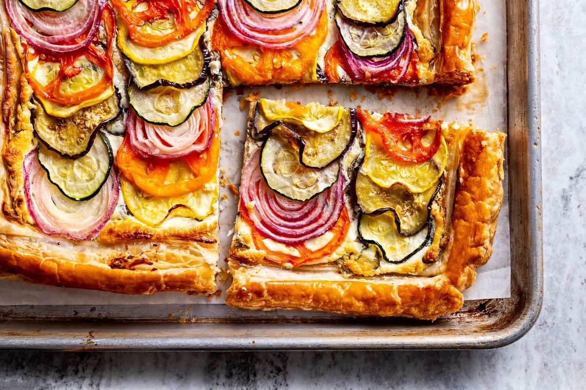 Ratatouille Galette offers another way to enjoy the Ratatouille with a puffy pastry.  (Scott Suchman for The Washington Post food styling by Carolyn Robb for The Washington Post)