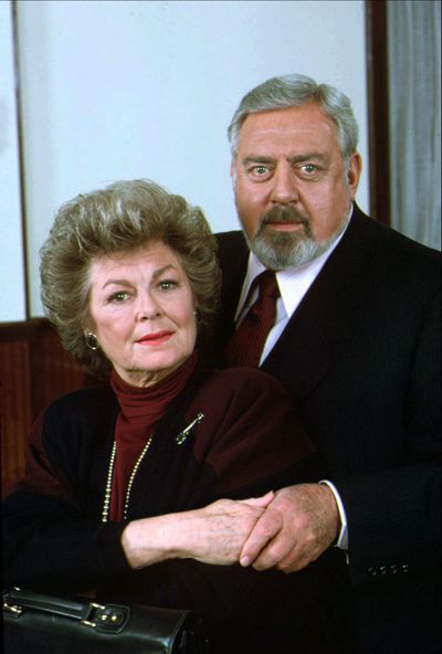 Barbara Hale and Raymond Burr are pictured in 1993. Hale has died at the age of 94. (NBC)