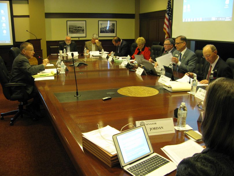 Idaho Legislature's legislative interim committee on urban renewal meets at the state Capitol on Monday morning (Betsy Z. Russell)