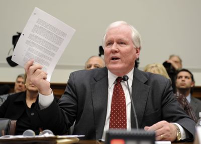 AIG Chairmen Edward Liddy testifies on Capitol Hill on Wednesday.  (Associated Press / The Spokesman-Review)