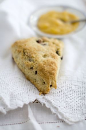 Classic to afternoon teas, scones are commonly baked plain or studded with currants, then accompanied with jam and clotted cream, a thick, creamy spread. You can make your own version with any dried fruit, such as blueberries, cranberries or apricots. You also can add chopped nuts or chocolate chips. (Matthew Mead / Associated Press)