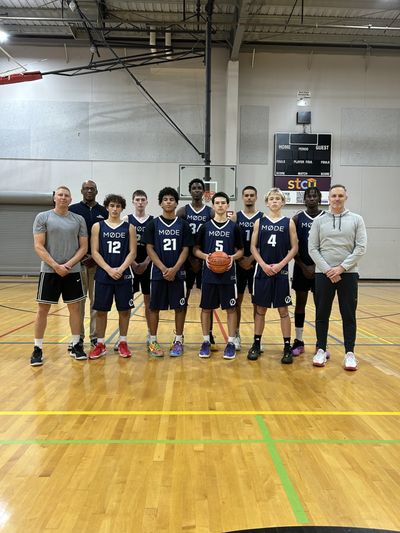 MODE Prep team photo: Front: Scott Stockwell (coach), Malachi Davis, Zuby Toms, Matt Cummins, Hudson Reid, Jon Adams (coach). Back: Deon Watson (coach), Collin Simon, Alassane Doucoure, Vuk Zelić, Aziz Sow.  (Courtesy)