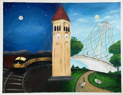 Shadle Park High Schools’ Paige Perkins, sophomore, is the first-place winner of the Expo 50 art contest. 
