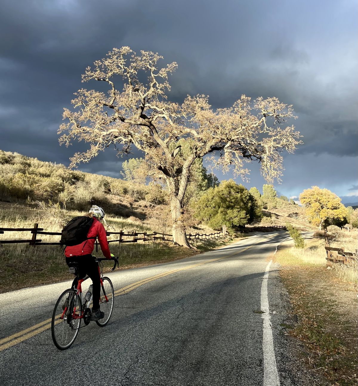 A storm approaches on the lightly traveled roads of Pinnacles National Park. (Leslie Kelly)