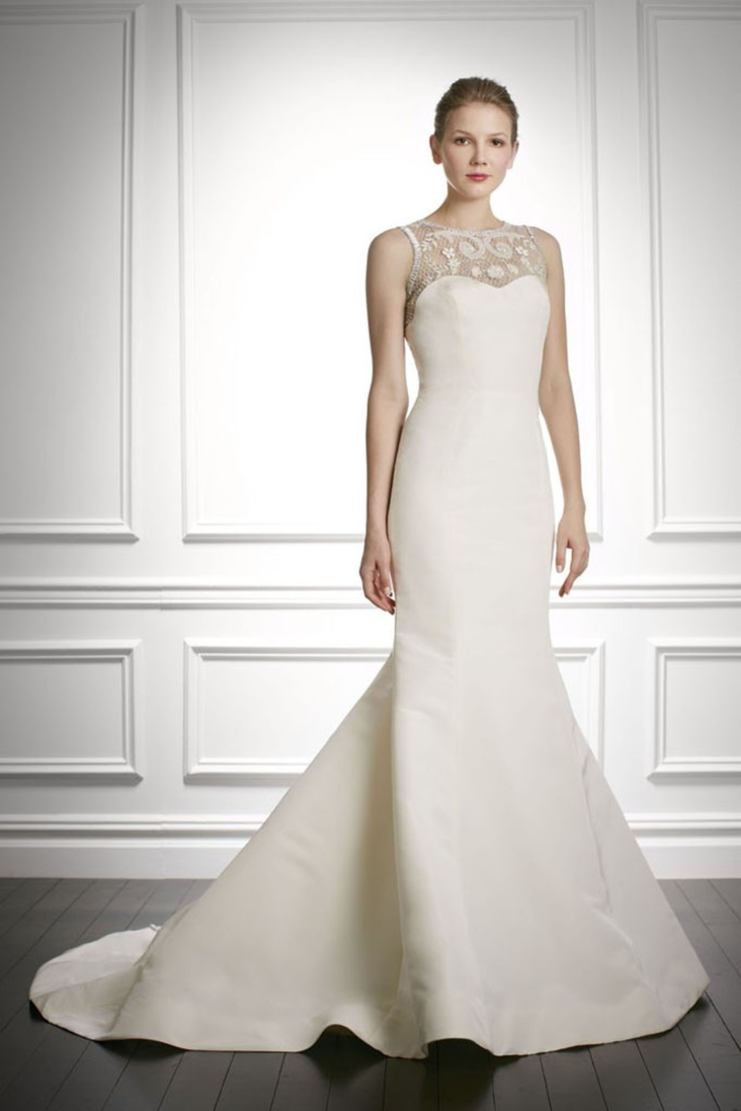 chinese dress ladies Anastasia/ Lace mermaid wedding dress with detachable sleeves