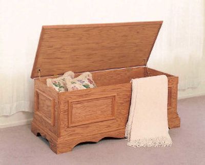 
 This handsome do-it-yourself blanket chest is not only nice to look at, but also very practical. It provides extra storage when closet space is scarce, and it looks great at the foot of the bed. 
 (U-BILD / The Spokesman-Review)