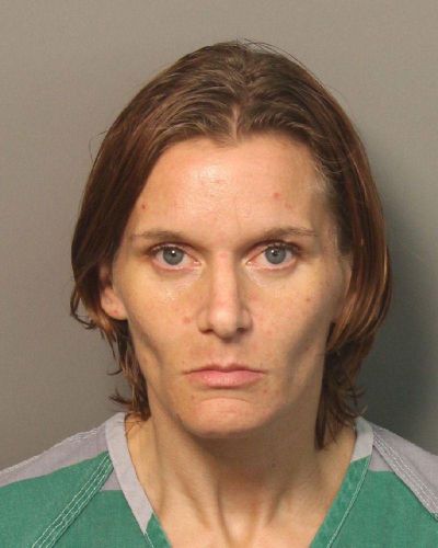 Stephanie Shae Thomas of Trussville, Ala., is shown in a booking photograph taken July 5, 2018, by the Jefferson County Sheriff's Department. Thomas, 34, was charged with felony animal cruelty after her dog died while locked inside a hot car parked outside a Walmart store. (Jefferson County (Ala.) Sheriff's Department / Associated Press)