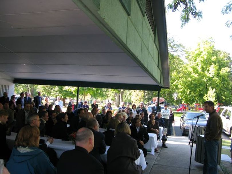 Memorial ceremony for Idaho journalist Chuck Oxley, at Municipal Park, Boise. (Betsy Russell / The Spokesman-Review)