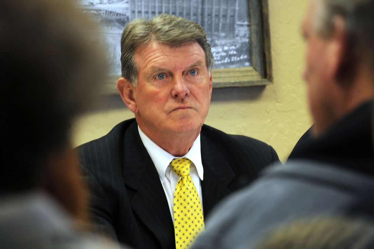 Gov. Butch Otter listens to comments during Monday’s town hall meeting in Wallace.