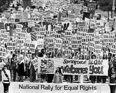 An estimated 10,000 demonstrators march on May 16, 1976, to the Capitol in Springfield, Ill., to support the passage of the Equal Rights Amendment.  (Associated Press)