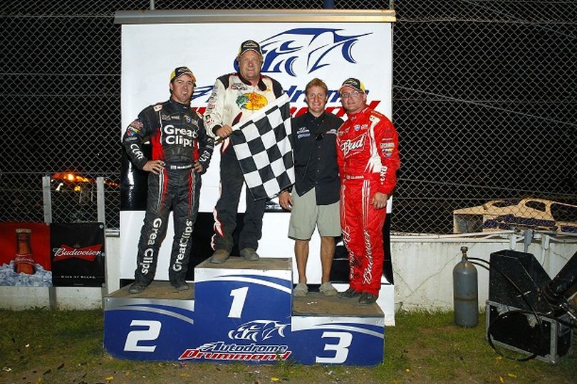 World of Outlaws podium shot from Autodrome Drummond. (Photo courtesy of SBUiSSON.com)