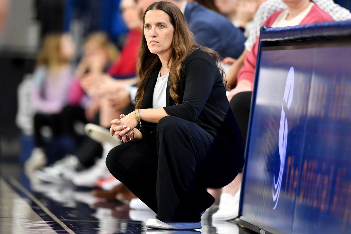 Lisa Fortier, pictured in a Jan. 13 win over San Diego, has guided Gonzaga basketball for 10 seasons and amassed 250 career victories.  (Tyler Tjomsland/The Spokesman-Review)
