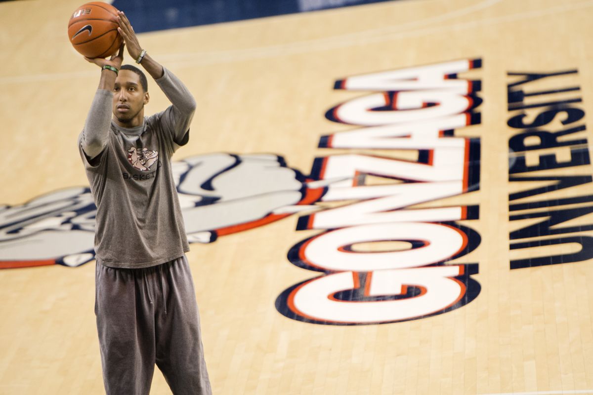 For the time being, injured Gonzaga guard Eric McClellan’s best shots will come during practice. (TYLER TJOMSLAND PHOTOS)