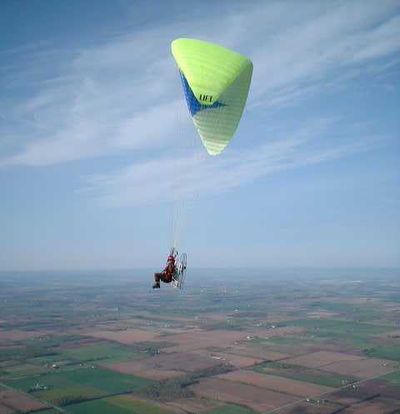 Powered paraglider.