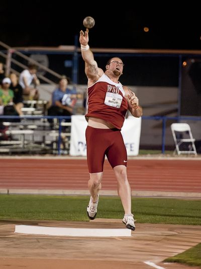WSU’s Joe Bartlett only takes technique so far in the shot put.